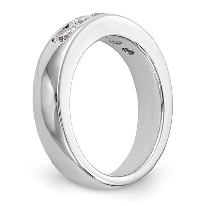 14K White Gold 5 Stone Diamond Channel Band