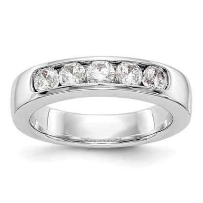 14K White Gold 5 Stone Diamond Channel Band