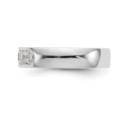 14K White Gold 5 Stone Diamond Channel Band