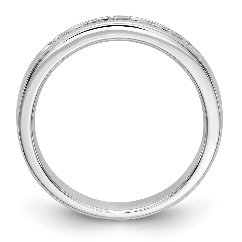14K White Gold 5 Stone Diamond Channel Band
