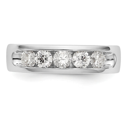 14K White Gold 5 Stone Diamond Channel Band