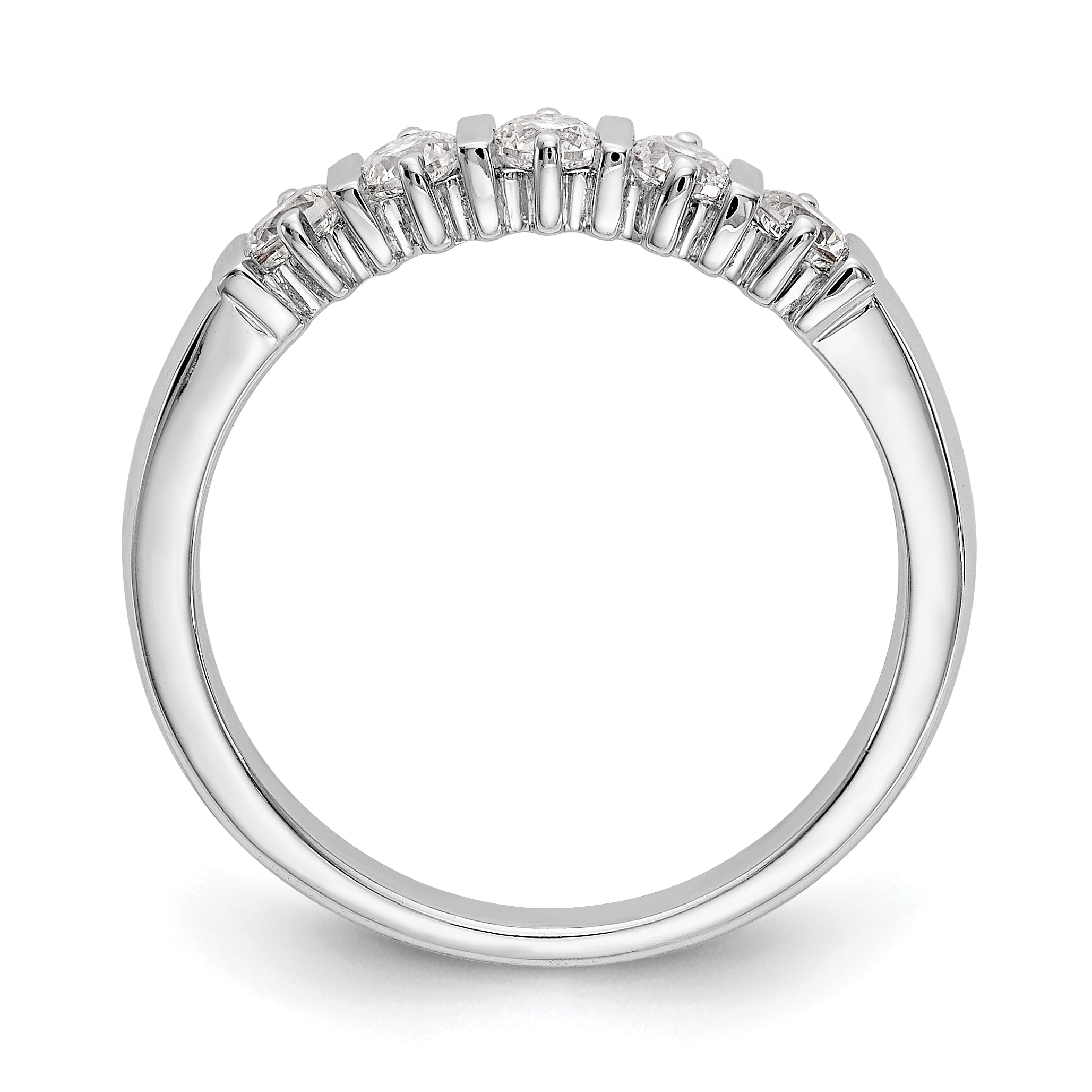14k White Gold AA Diamond 5 Stone Ring