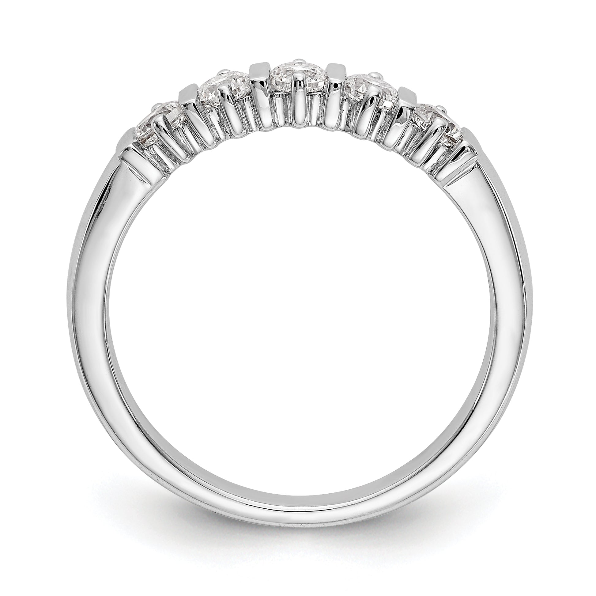 14k White Gold AA Diamond 5 Stone Ring