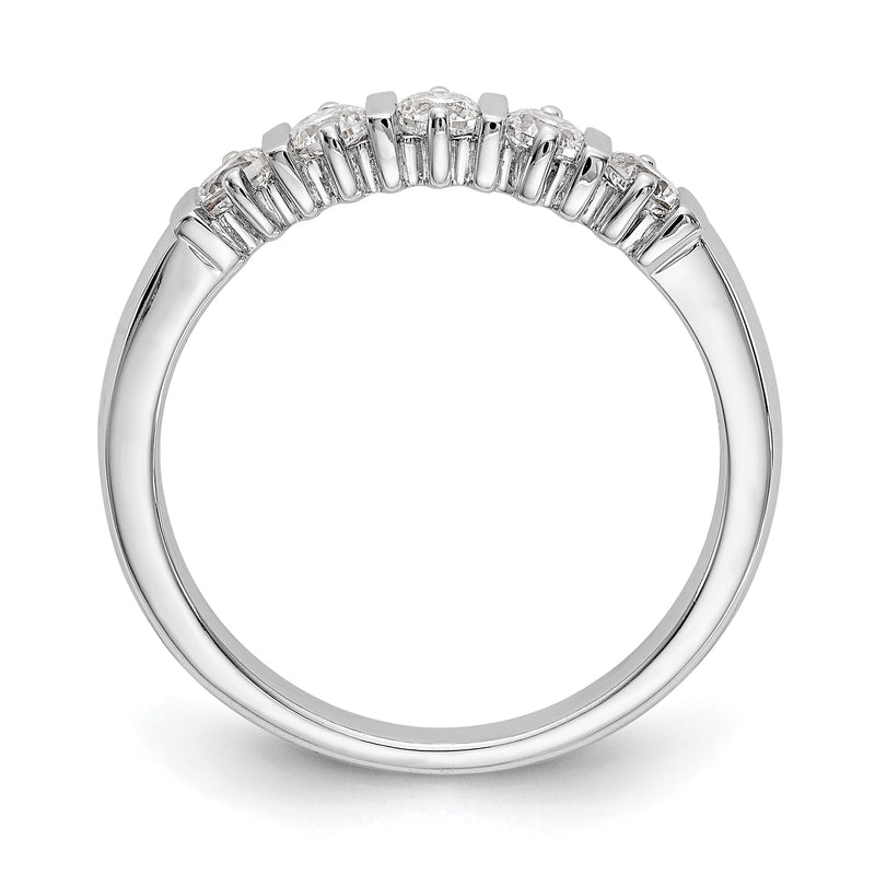 14k White Gold AA Diamond 5 Stone Ring