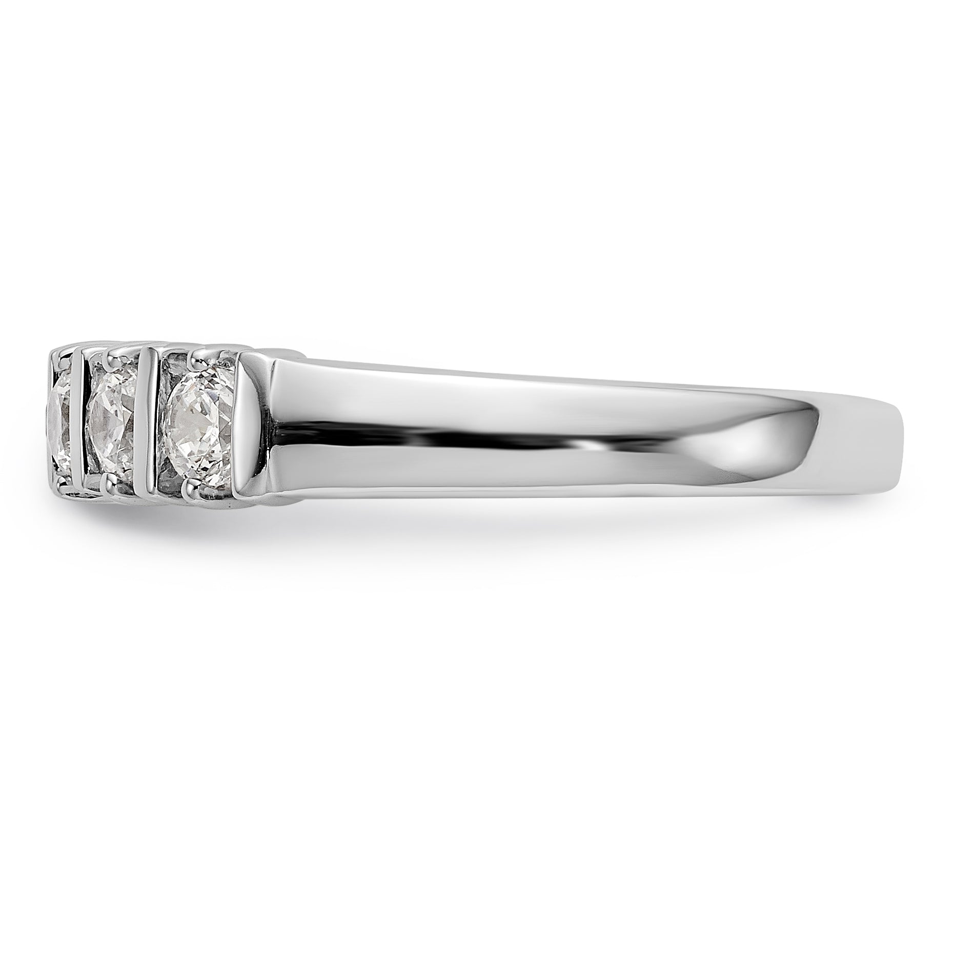 14k White Gold AA Diamond 5 Stone Ring