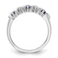 14k White Gold 3.25mm Sapphire AA Diamond 5 Stone Ring