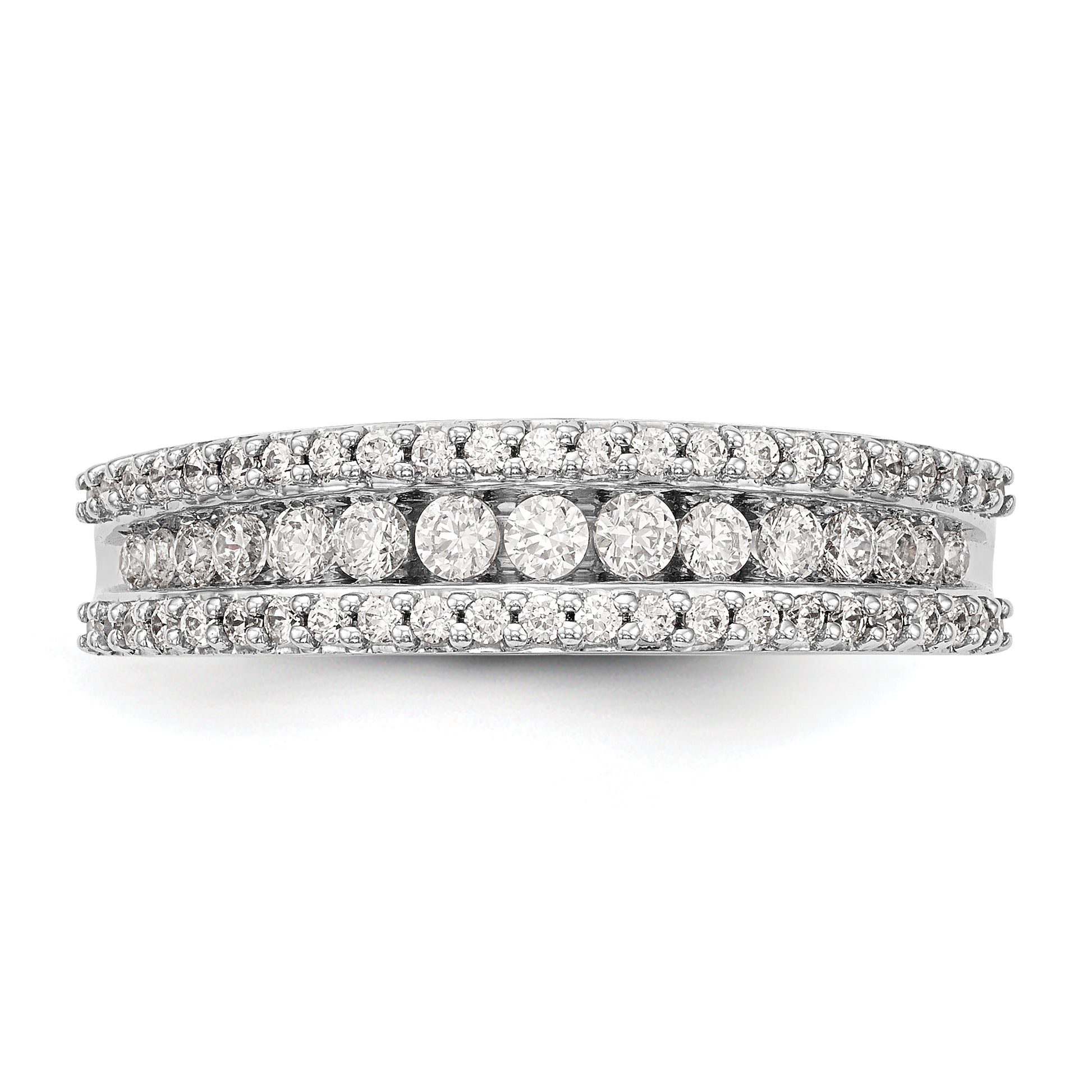 14K White Gold Diamond Channel Band