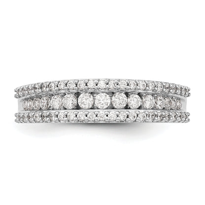 14K White Gold Diamond Channel Band