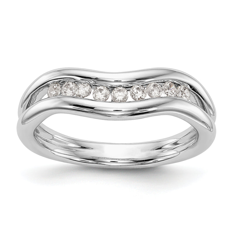 14K White Gold Diamond Channel Band