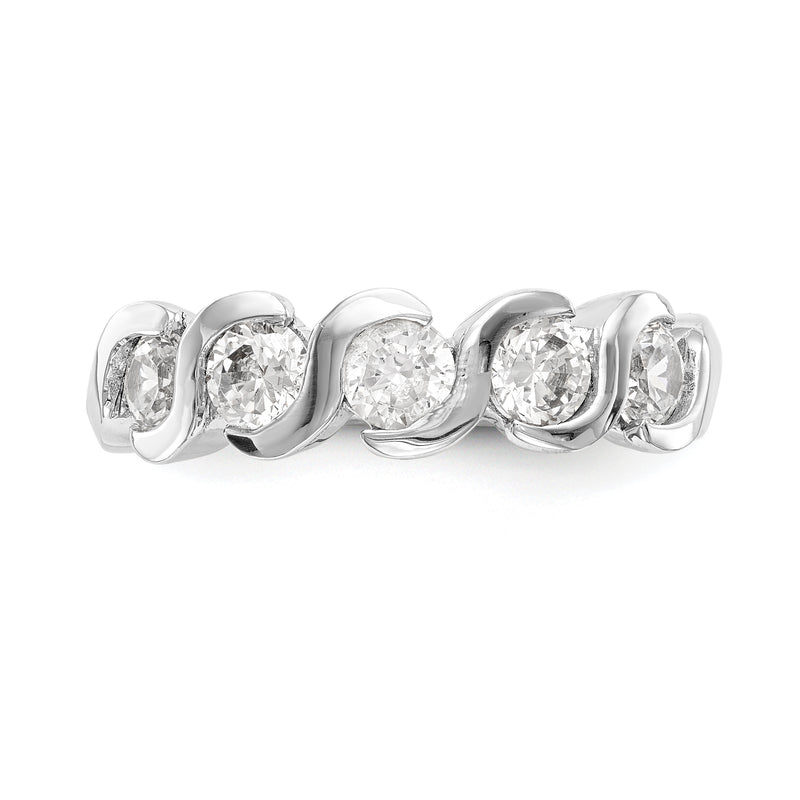 14K White Gold Diamond Band