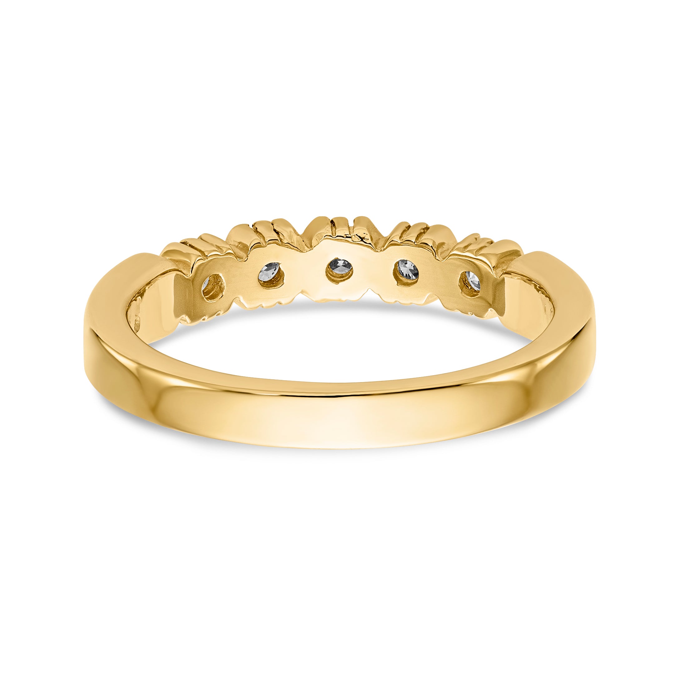 14K White Gold 5 Stone Diamond Band