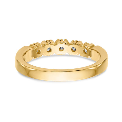 14K White Gold 5 Stone Diamond Band