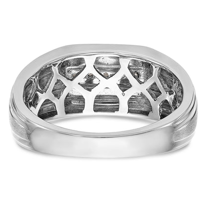 14K White Gold Diamond Men's Band