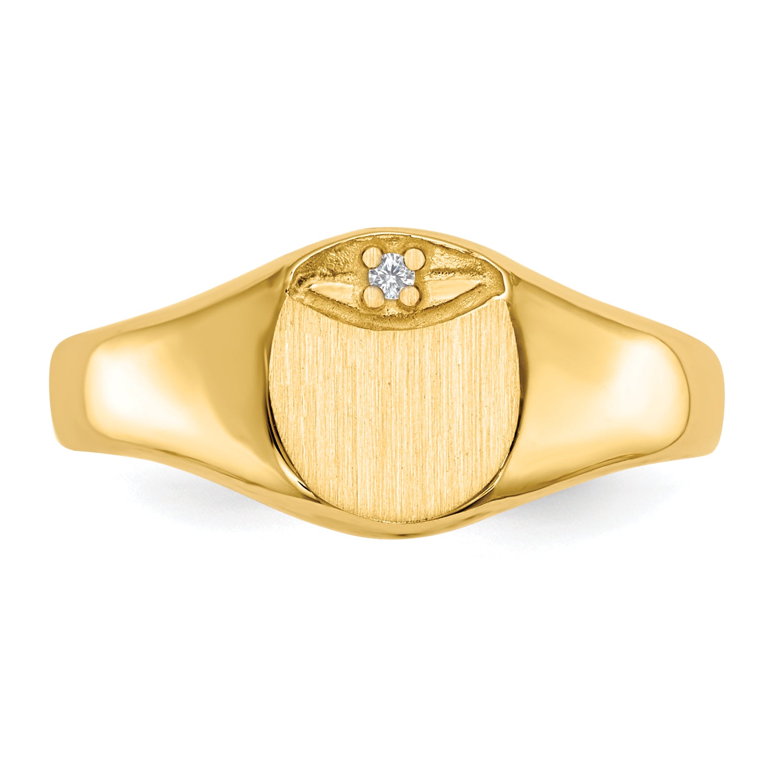 14k AAA Diamond signet ring