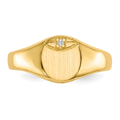 14k AAA Diamond signet ring