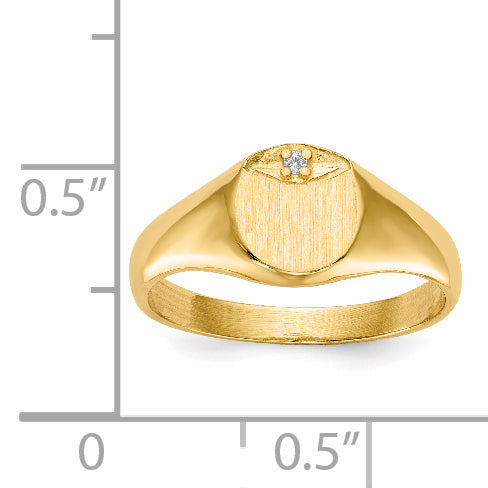 14k AAA Diamond signet ring