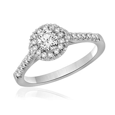 14KW CZ Ring 28=1/4 CTW FOR 1/4 CT RD HALO