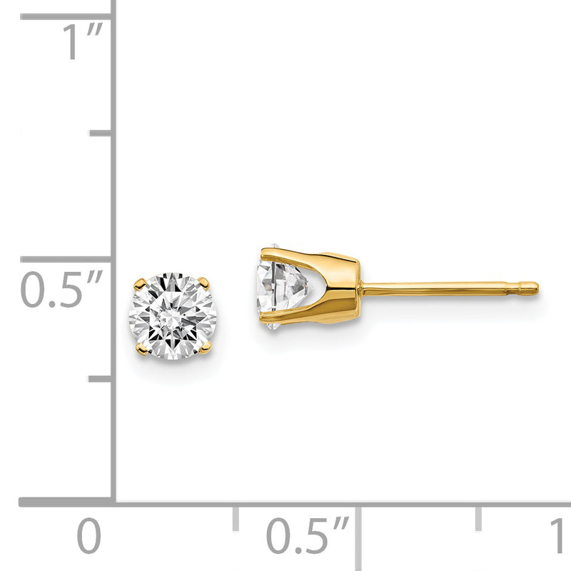 14y .75ct. I1 J K Diamond Stud Push on Post Earrings