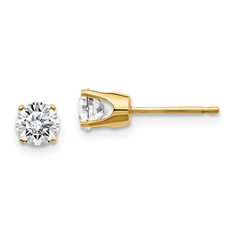 14y .75ct. I1 J K Diamond Stud Push on Post Earrings