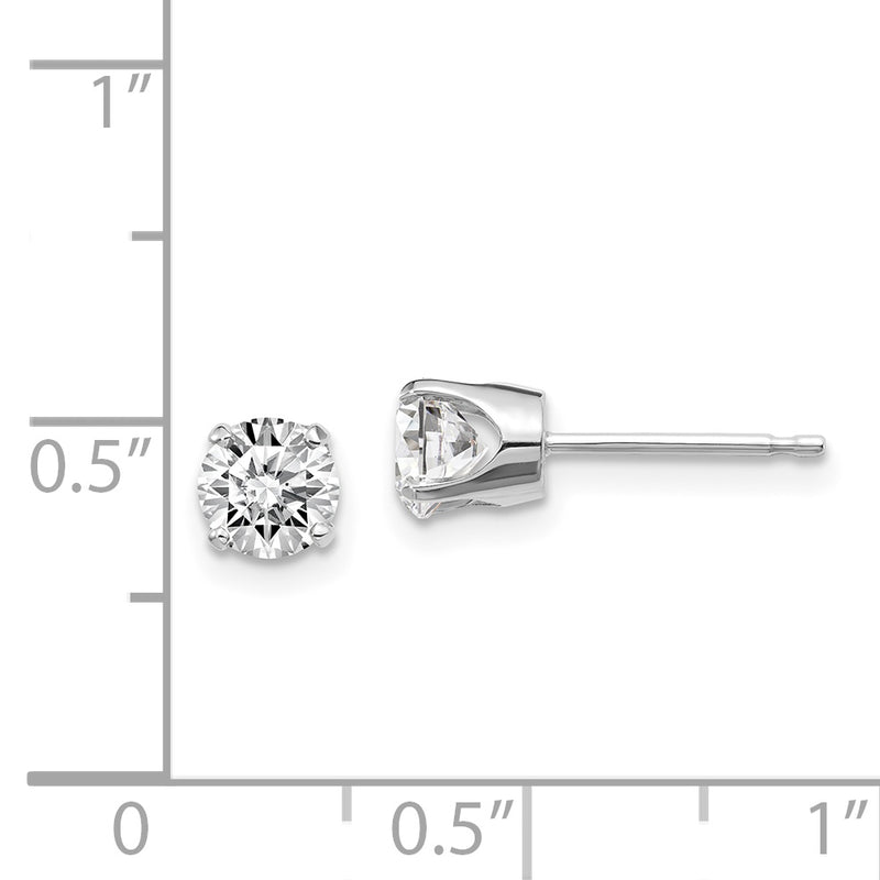 14kw .95ct I1 J K Diamond Stud Push on Post Earrings