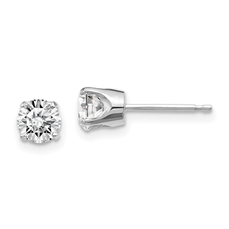 14kw .95ct I1 J K Diamond Stud Push on Post Earrings