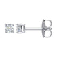 1/10 Ct. Natural I1 Clarity J K Color Natural Diamond Stud Push on Post Earrings in 14K White Gold