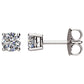 5/8 Carat TW Round Diamond Solitaire Stud Earrings in 14K White Gold