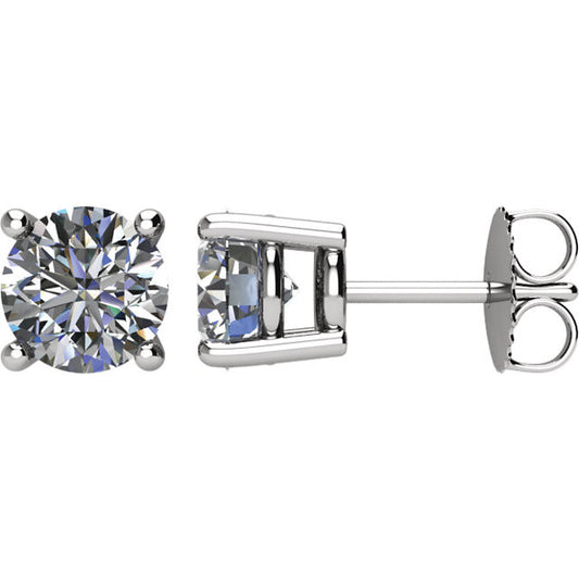 Certified 2.0 CTW Diamond Stud Earrings in 14kt White Gold