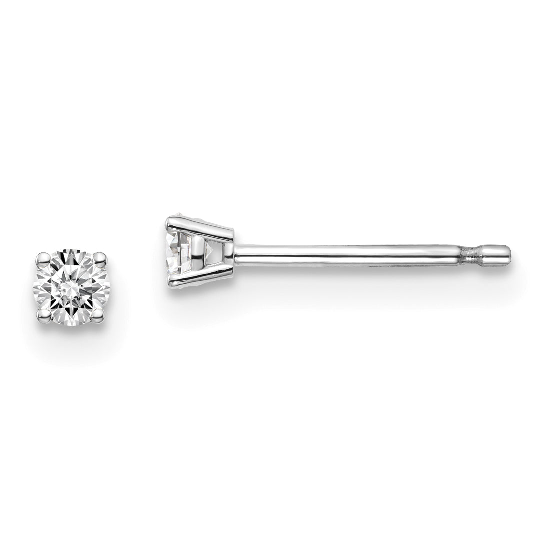 1/10 Ct. Natural I1 Clarity J K Color Natural Diamond Stud Push on Post Earrings in 14K White Gold