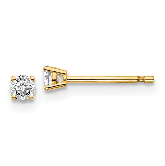 14y .15ct. I1 J K Diamond Stud Push on Post Earrings