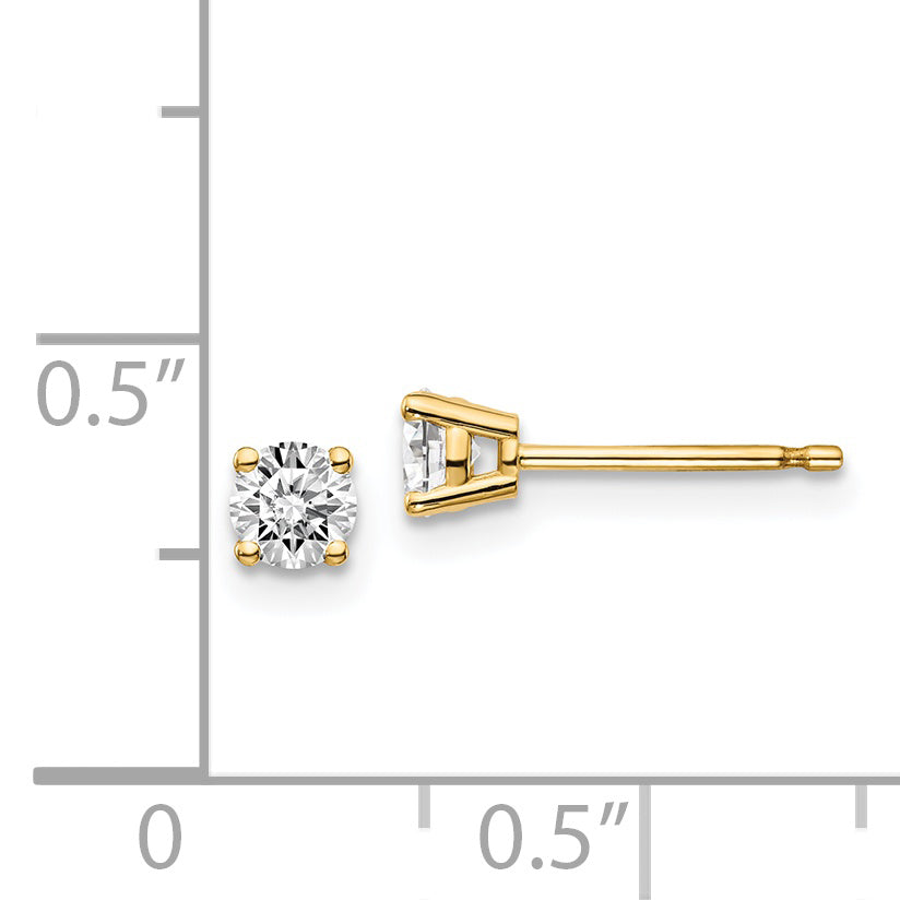 14y .40ct. I1 J K Diamond Stud Push on Post Earrings
