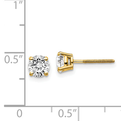 14ky 1.00ct. SI3 G I Diamond Stud Thread on/off Post Earrings