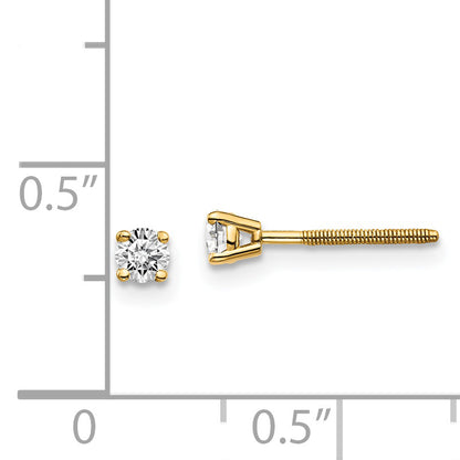 14ky .20ct. SI3 G I Diamond Stud Thread on/off Post Earrings