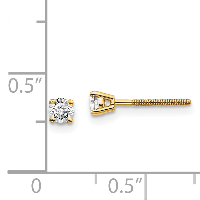 14ky .25ct. SI3 G I Diamond Stud Thread on/off Post Earrings