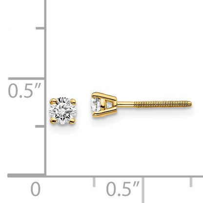 14ky .30ct. SI3 G I Diamond Stud Thread on/off Post Earrings