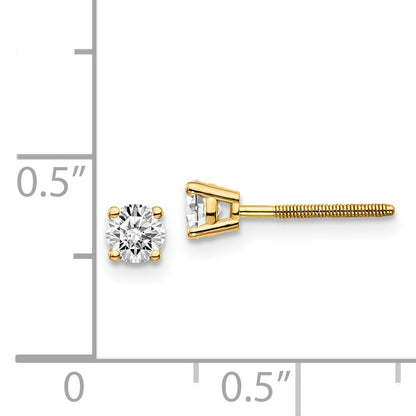 14ky .40ct. SI3 G I Diamond Stud Thread on/off Post Earrings