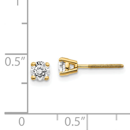 14ky .50ct. SI3 G I Diamond Stud Thread on/off Post Earrings
