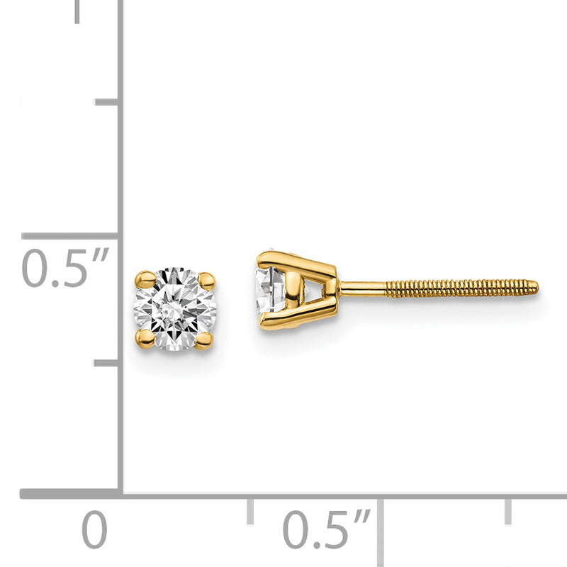 14ky .50ct. SI3 G I Diamond Stud Thread on/off Post Earrings