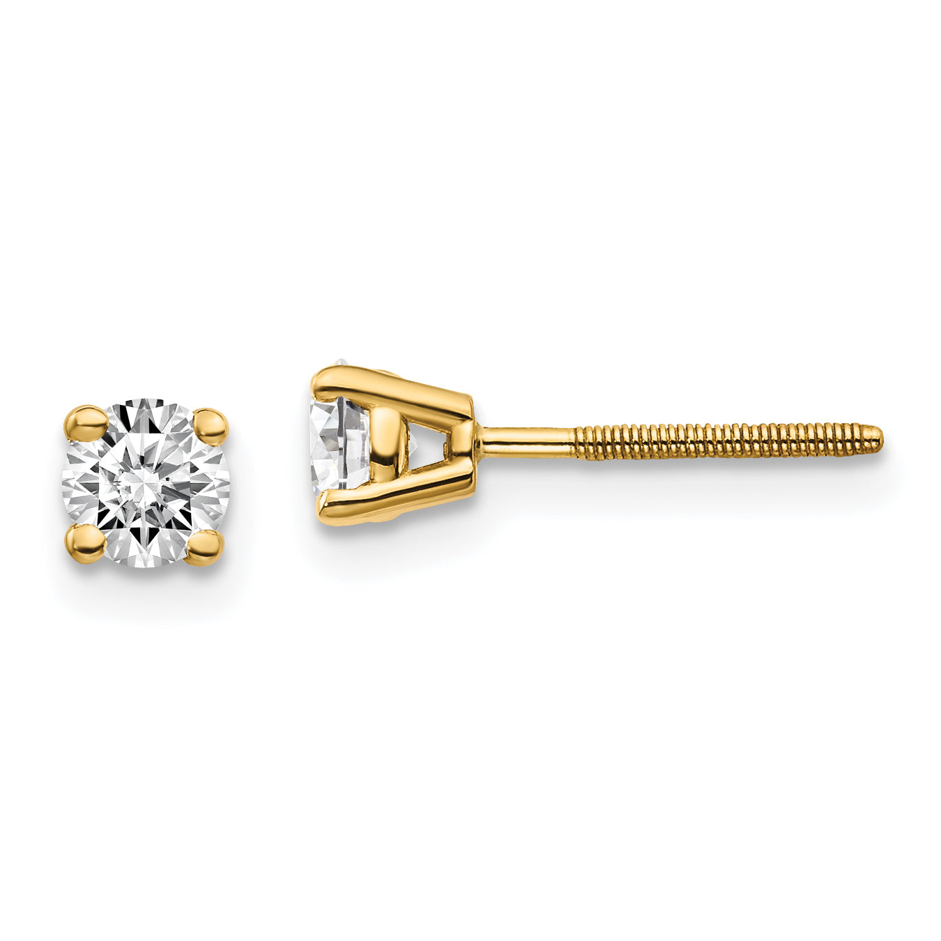 14ky .50ct. VS2/SI1 G I Diamond Stud Thread on/off Post Earrings