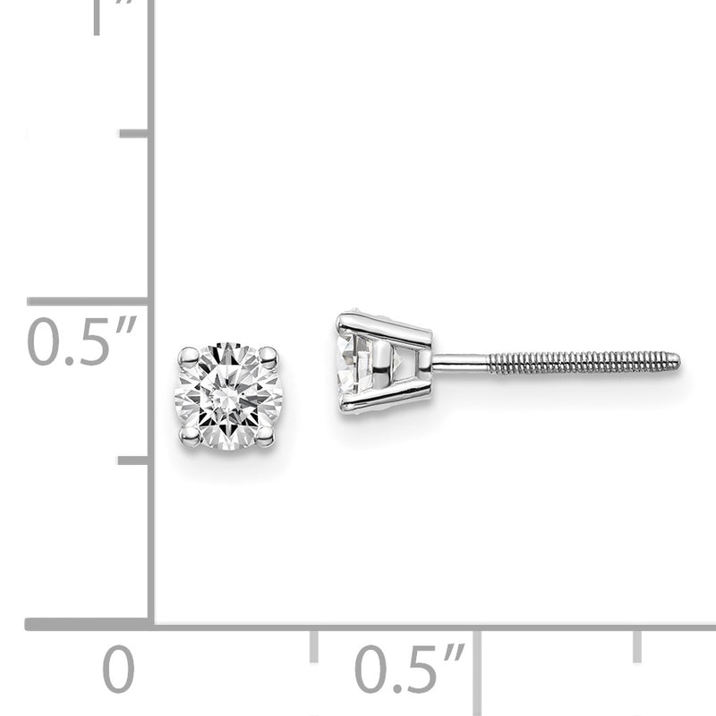 14kw .60ct SI3 G I Diamond Stud Thread on/off Post Earrings