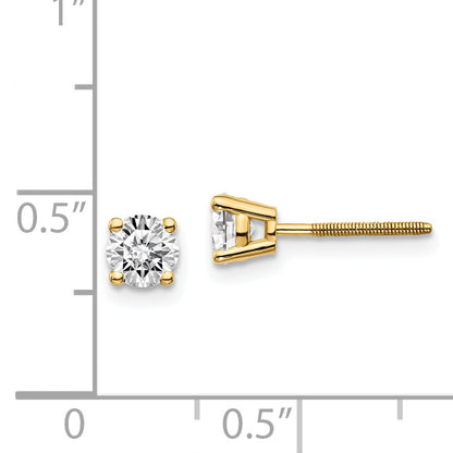 14ky .70ct. SI3 G I Diamond Stud Thread on/off Post Earrings