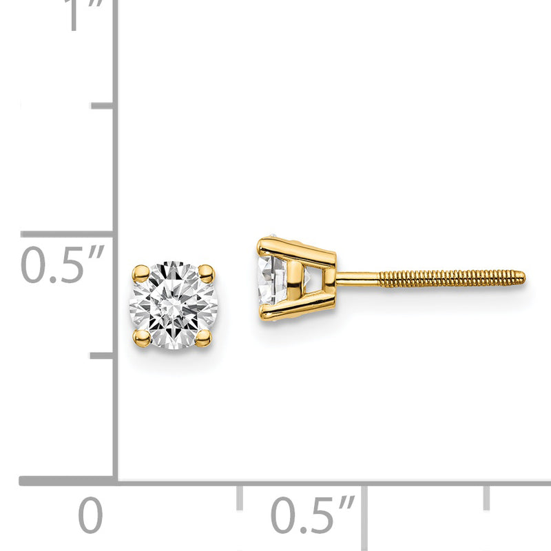 14ky .70ct. SI3 G I Diamond Stud Thread on/off Post Earrings