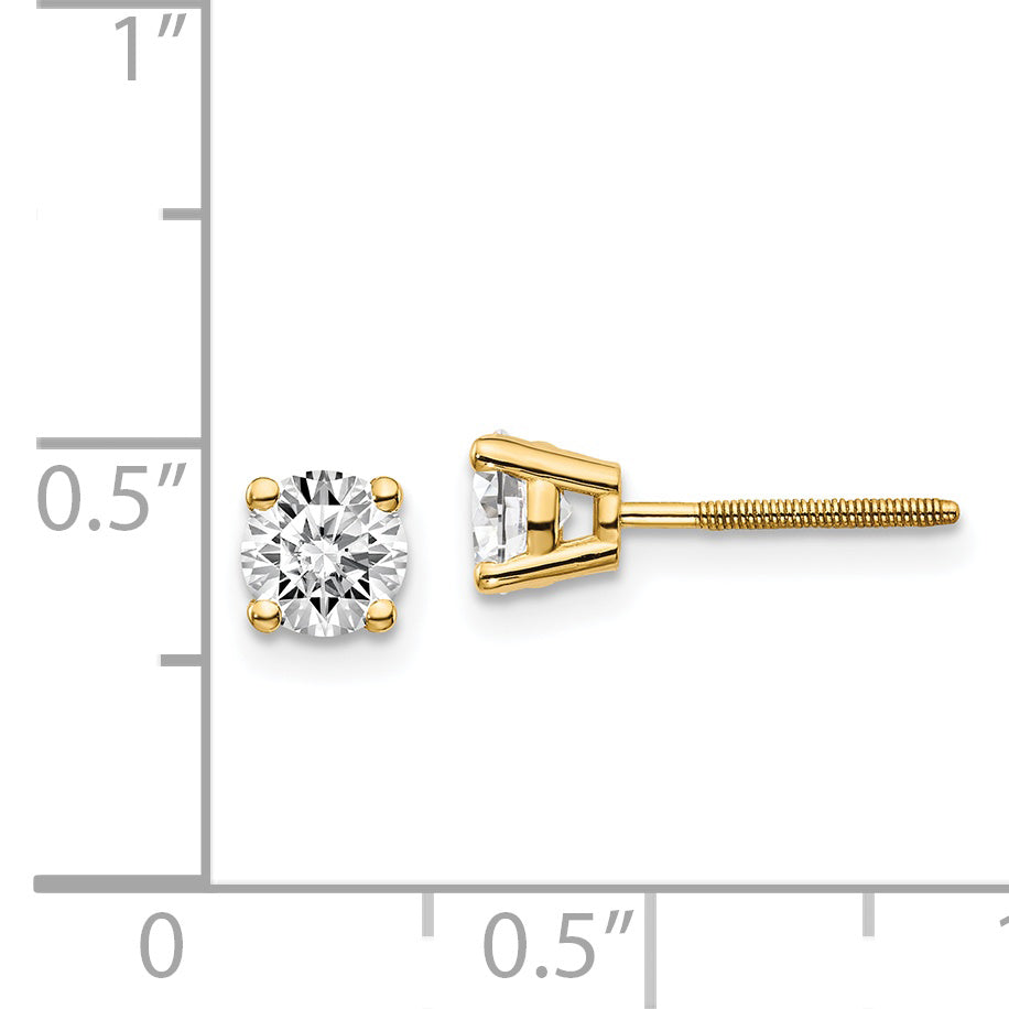 14ky .75ct. VS2/SI1 G I Diamond Stud Thread on/off Post Earrings