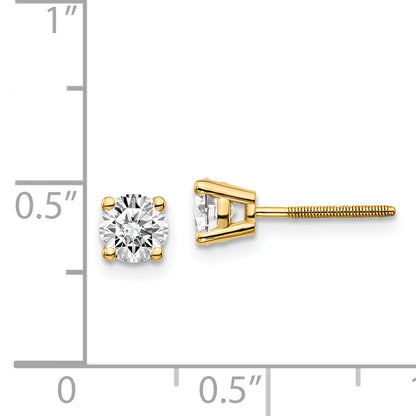 14ky .75ct. SI3 G I Diamond Stud Thread on/off Post Earrings