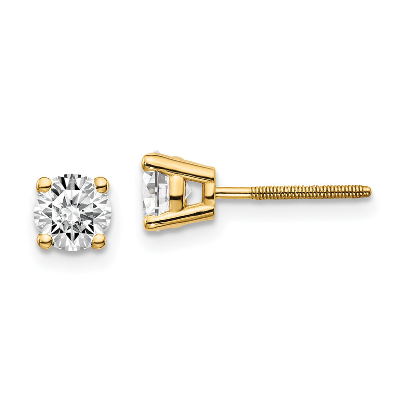 14ky .85ct. SI3 G I Diamond Stud Thread on/off Post Earrings