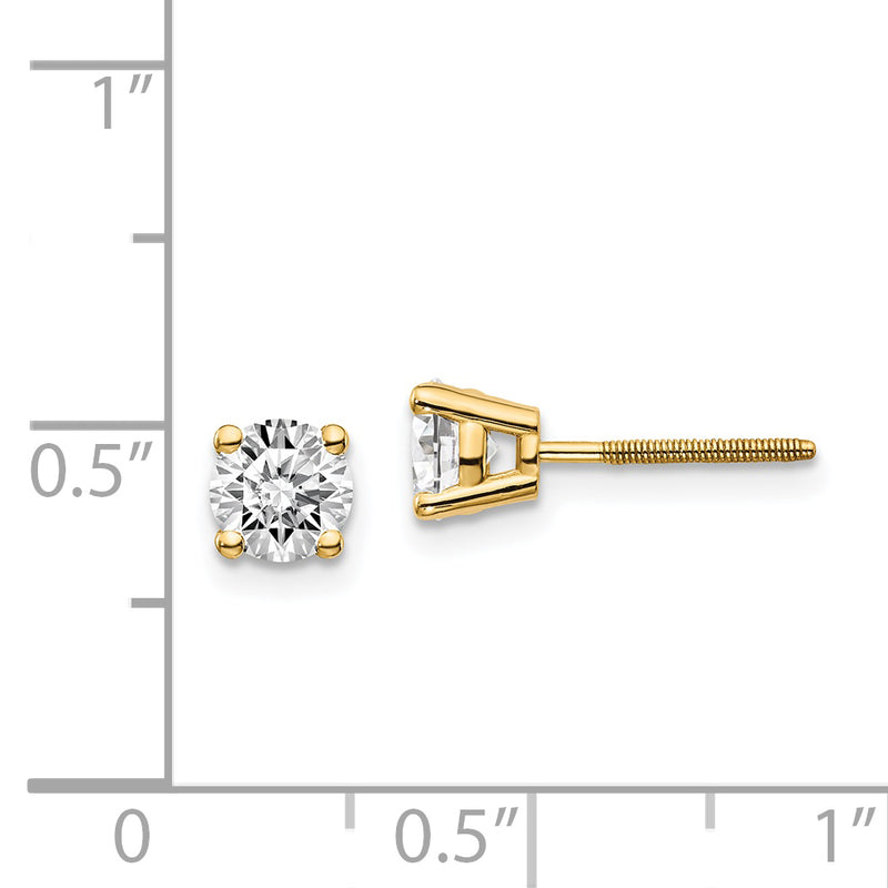 14ky .95ct. VS2/SI1 G I Diamond Stud Thread on/off Post Earrings