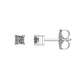 Certified 1/4 CTW Princess Cut Diamond Stud Earrings in 14K White Gold