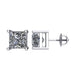 Certified 2.0 CTW Princess-Cut Diamond Stud Earrings in 14k White Gold