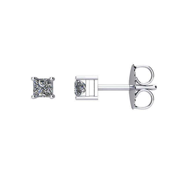 1/4 CTW Diamond Earrings in 14kt White Gold