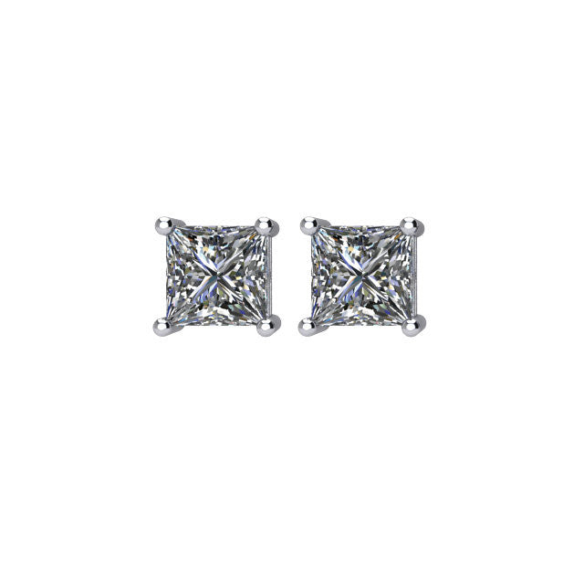 3/4 CTW Diamond Threaded Post Stud Earrings in 14kt White Gold